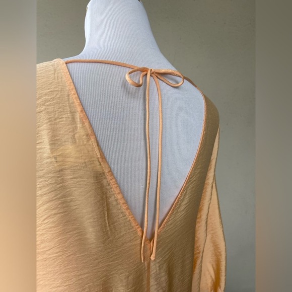 ☘️ H&M Semi-sheer Mini Dress/ Tunic in Pale/ Pastel Orange, M - Picture 9 of 15